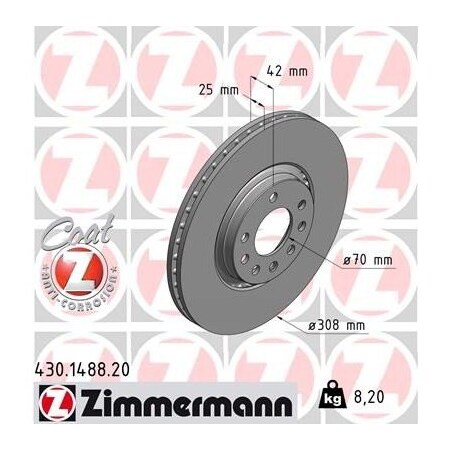 Zimmermann Brake Disc - Standard/Coated, 430148820 430148820